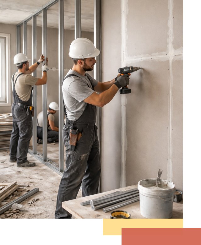 Перегородки из огнестойкого гипсокартона в Краснокамске под ключ