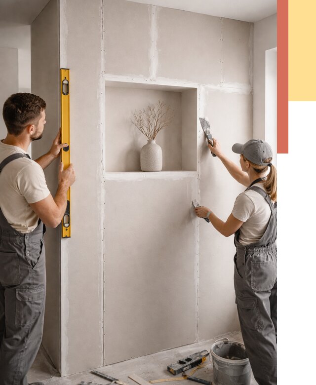 Перегородка из гипсокартона с нишей в Краснокамске от 3295 руб. под ключ | ОТДЕЛОЧНИК-Кнм