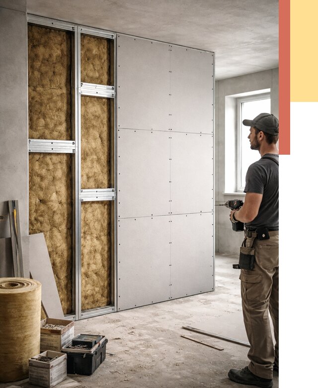 Усиленная перегородка под навеску в Краснокамске от 12975 руб. — монтаж под ключ | ОТДЕЛОЧНИК-Кнм