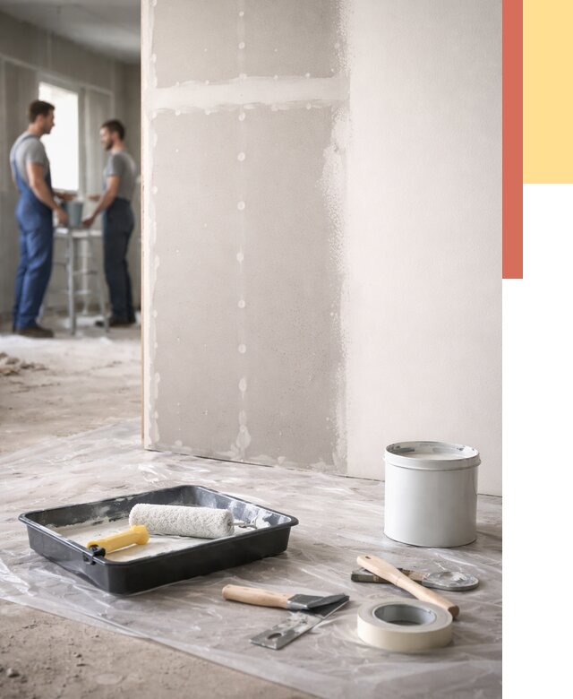 Покраска перегородок из гипсокартона в Краснокамске от 4562 руб. под ключ | ОТДЕЛОЧНИК-Кнм