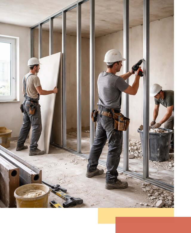 Перенос гипсокартонной перегородки в Краснокамске профессионально и быстро