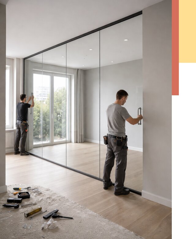 Изготовление стеклянных перегородок в Краснокамске от 12519 руб. под ключ | ОТДЕЛОЧНИК-Кнм