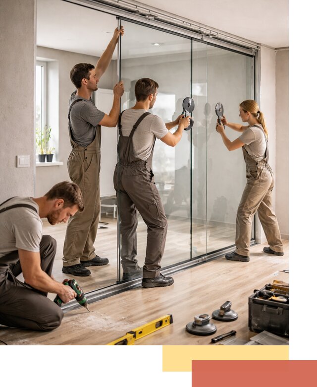 Изготовление стеклянных перегородок на заказ в Краснокамске