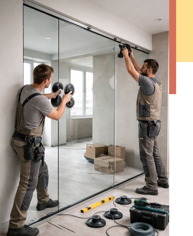 Монтаж стеклянных перегородок в Краснокамске от 6589 руб. | ОТДЕЛОЧНИК-Кнм