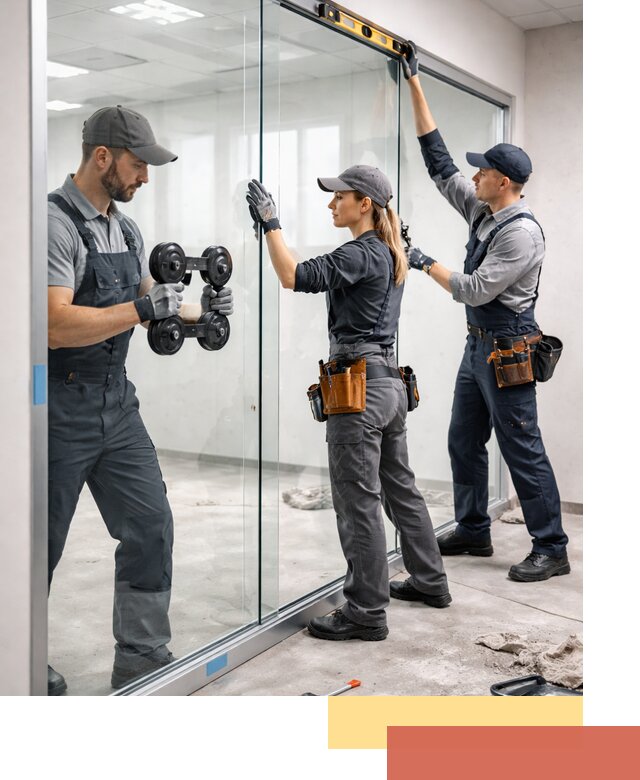 Профессиональный монтаж стеклянных перегородок в Краснокамске