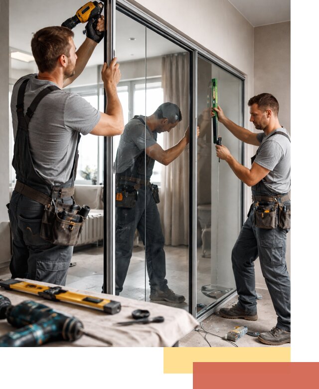 Каркасные стеклянные перегородки под ключ в Краснокамске