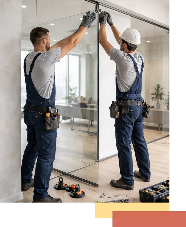 Безрамные стеклянные перегородки под ключ в Краснокамске