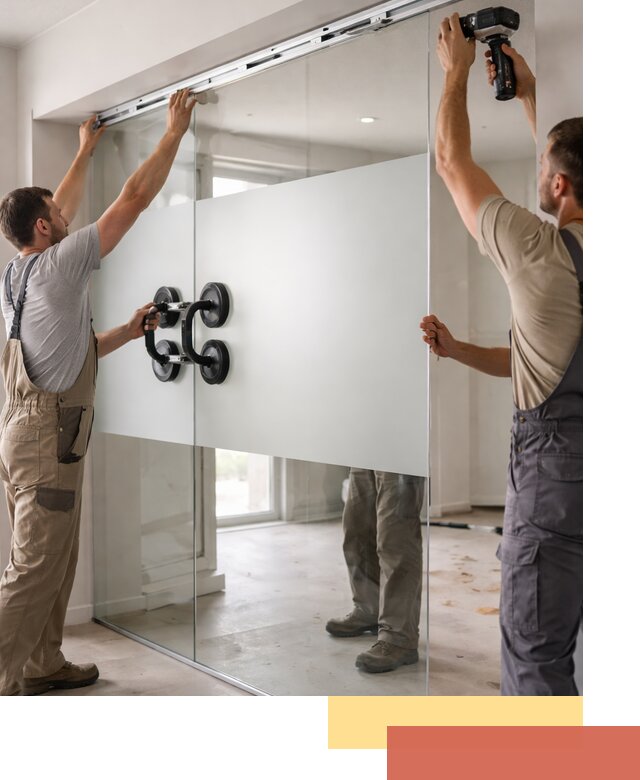 Матовые стеклянные перегородки под ключ в Краснокамске