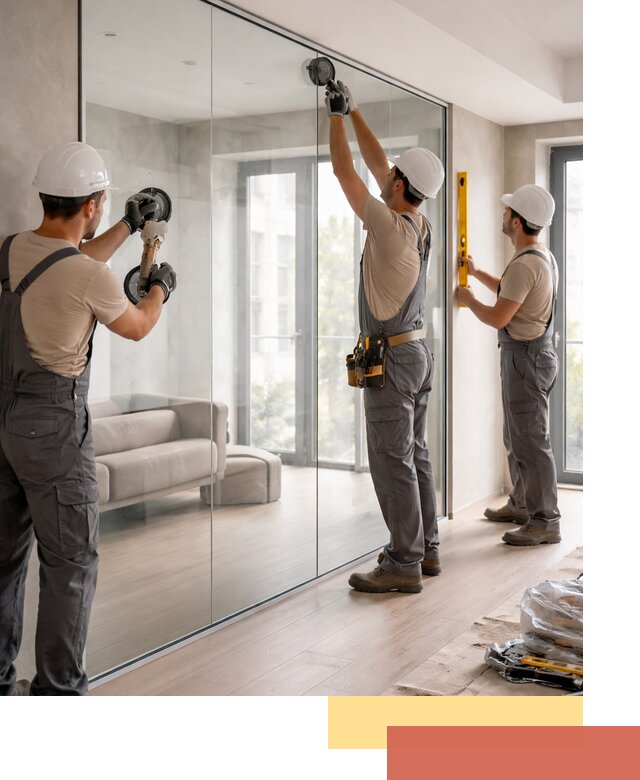 Перегородки из закаленного стекла в Краснокамске для офисов и квартир