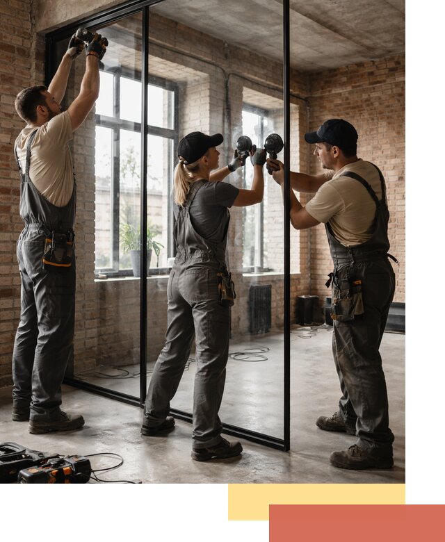 Стеклянные перегородки лофт — изготовление и монтаж в Краснокамске