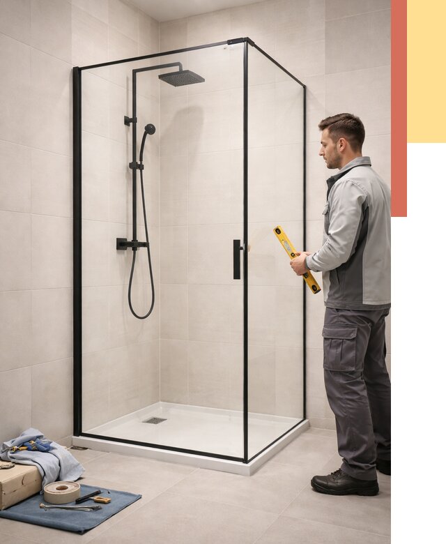 Стеклянные перегородки для душа в Краснокамске от 12671 руб. | Монтаж под ключ — ОТДЕЛОЧНИК-Кнм