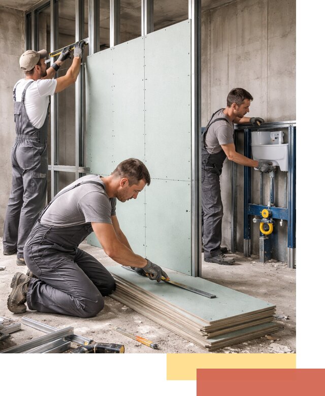 Монтаж и ремонт сантехнических перегородок в Краснокамске