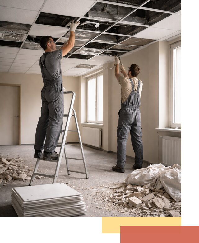 Демонтаж потолков Армстронг профессионально в Краснокамске