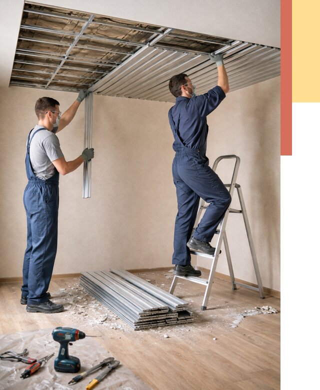 Демонтаж реечного потолка в Краснокамске от 4562 руб. быстро и недорого | ОТДЕЛОЧНИК-Кнм