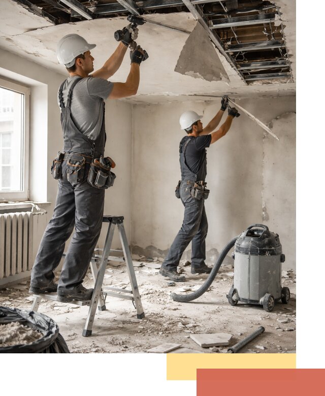 Демонтаж гипсокартонного потолка в Краснокамске быстро и аккуратно