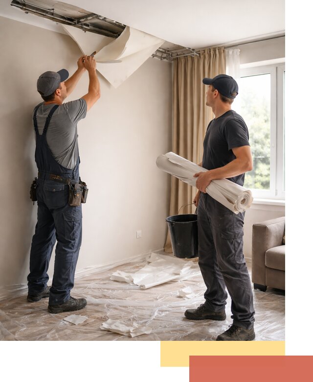 Демонтаж натяжного потолка в Краснокамске быстро и аккуратно