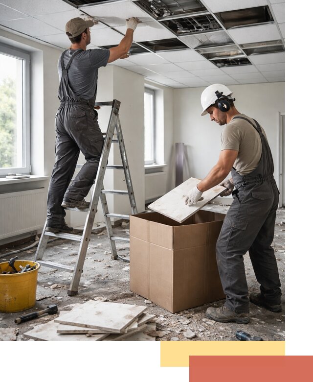 Демонтаж потолочной плитки в Краснокамске быстро и аккуратно