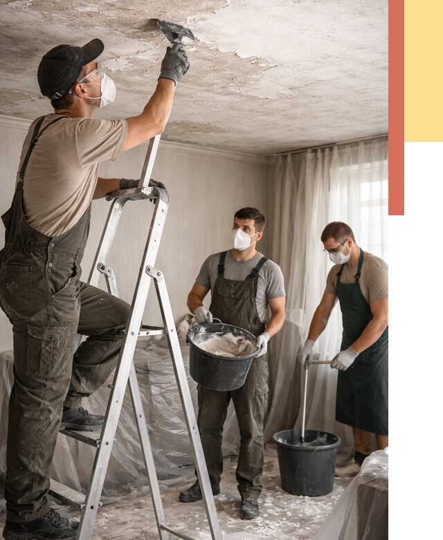 Удаление побелки с потолка в Краснокамске от 2534 руб. быстро и недорого | ОТДЕЛОЧНИК-Кнм