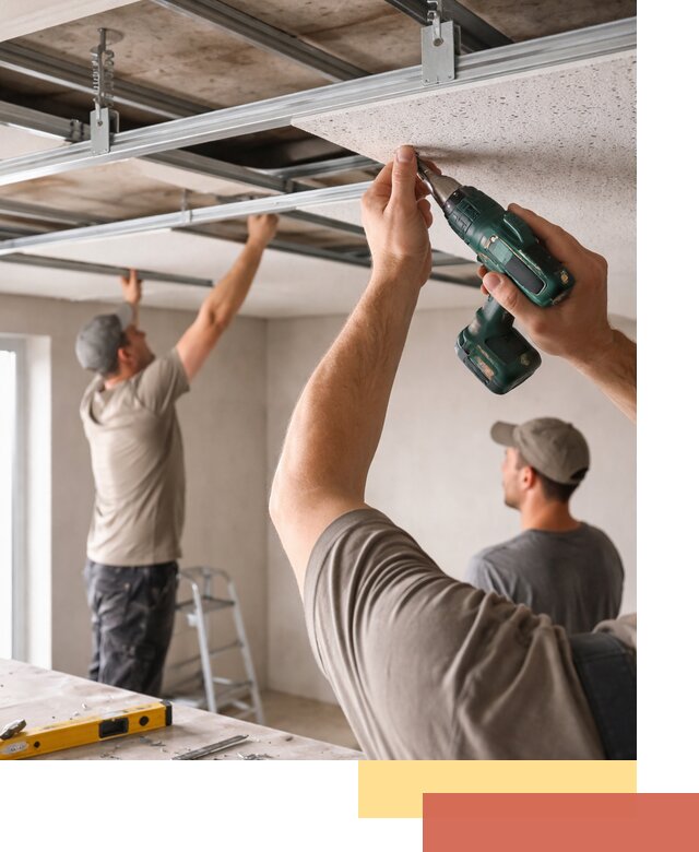 Монтаж акустического потолка в Краснокамске под ключ