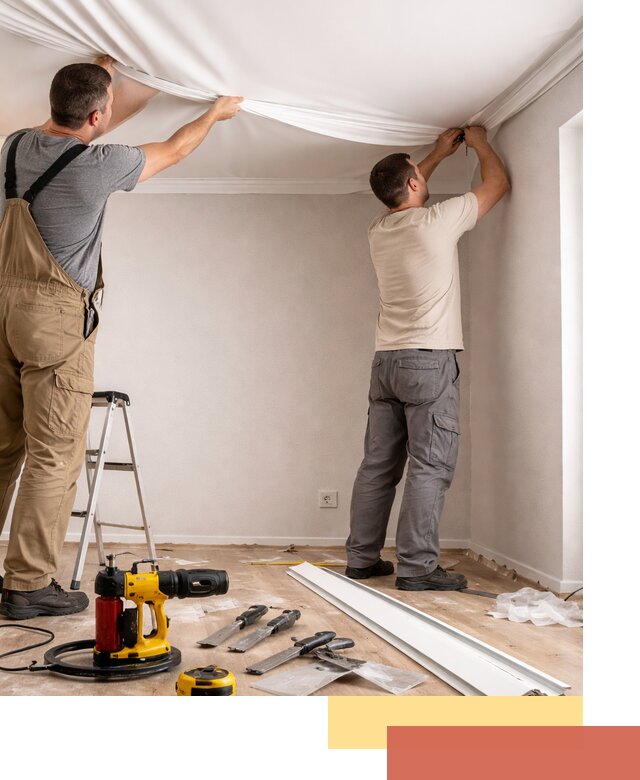 Монтаж ПВХ натяжного потолка в Краснокамске качественно и быстро