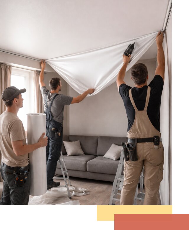 Монтаж сатинового натяжного потолка в Краснокамске качественно и быстро