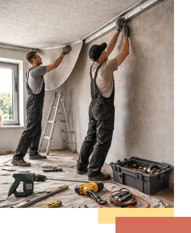 Монтаж фактурного натяжного потолка в Краснокамске качественно и быстро