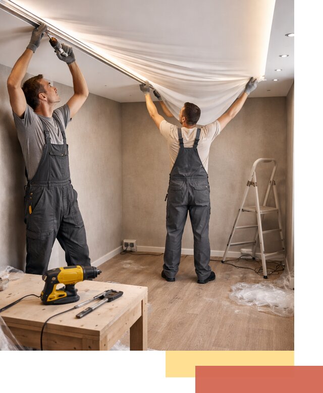 Монтаж натяжного потолка с подсветкой в Краснокамске цена и сроки