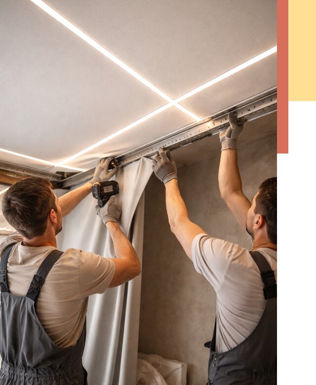 Монтаж натяжного потолка со световыми линиями в Краснокамске от 1216 руб. | ОТДЕЛОЧНИК-Кнм