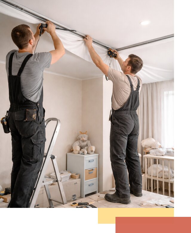 Монтаж натяжного потолка в детской комнате в Краснокамске