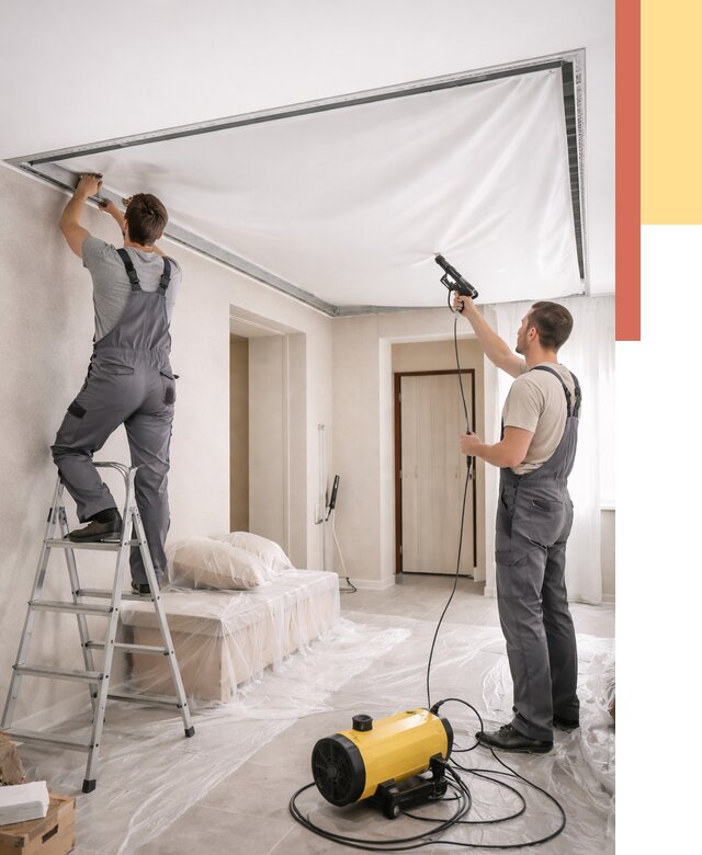 Монтаж натяжного потолка в прихожей в Краснокамске от 2686 руб. под ключ | ОТДЕЛОЧНИК-Кнм