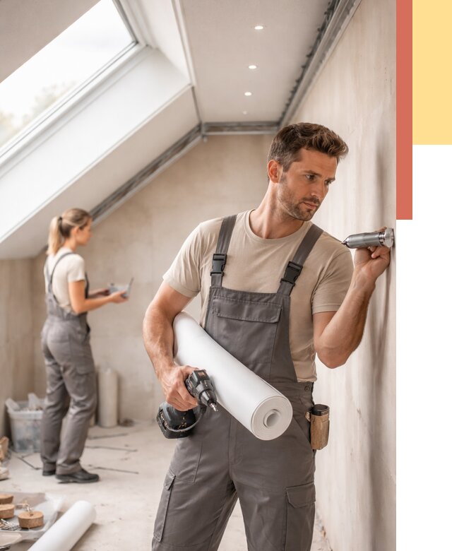 Монтаж натяжного потолка на мансарде в Краснокамске от 3548 руб. | ОТДЕЛОЧНИК-Кнм