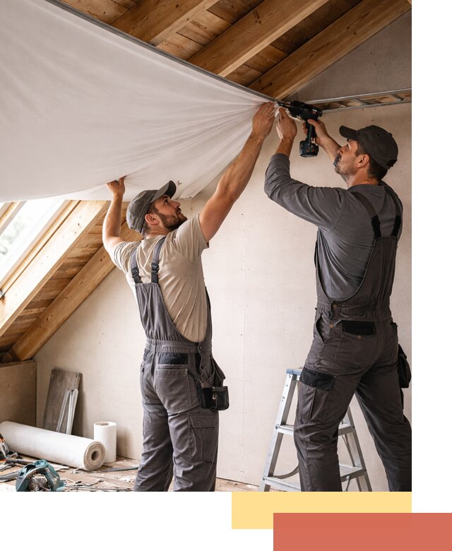 Монтаж натяжного потолка в мансарде в Краснокамске