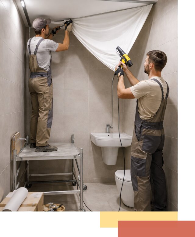 Монтаж натяжного потолка в санузле в Краснокамске