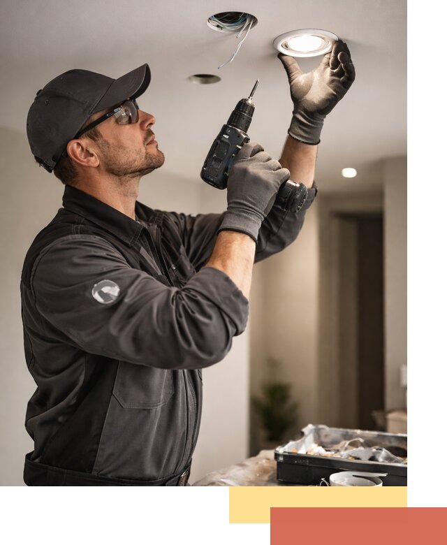 Установка точечных светильников в натяжной потолок в Краснокамске