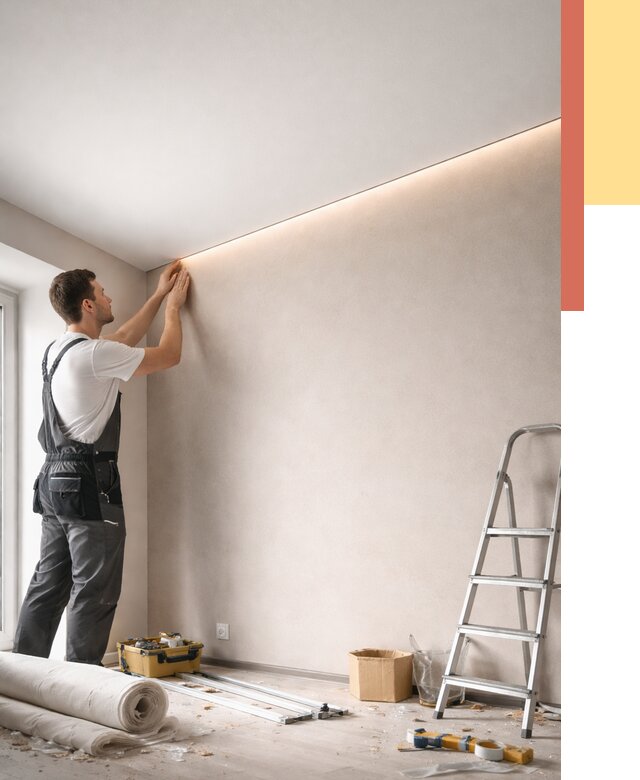 Теневые натяжные потолки в Краснокамске от 8312 руб. под ключ | ОТДЕЛОЧНИК-Кнм