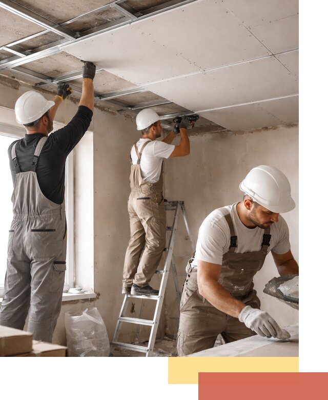 Одноуровневый потолок из гипсокартона в Краснокамске — монтаж и отделка