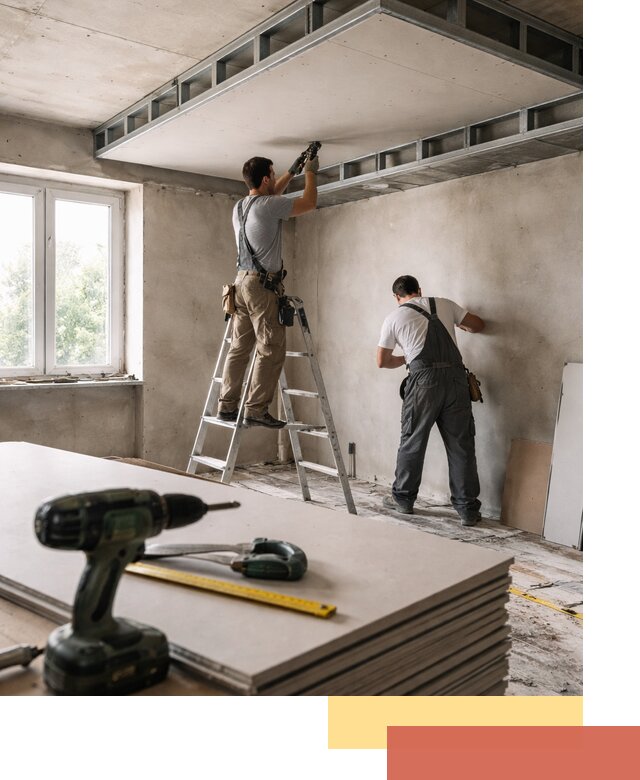 Двухуровневый потолок из гипсокартона в Краснокамске