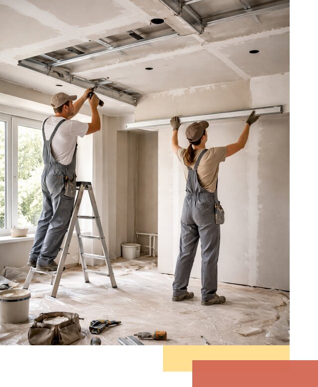 Монтаж многоуровневого потолка из гипсокартона в Краснокамске