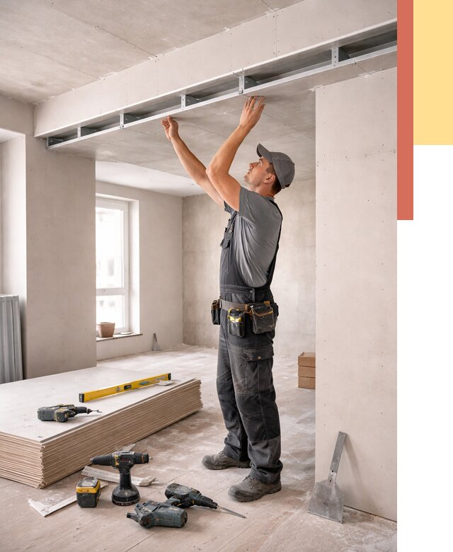 Потолок из гипсокартона с нишей в Краснокамске от 1267 руб. под ключ | ОТДЕЛОЧНИК-Кнм