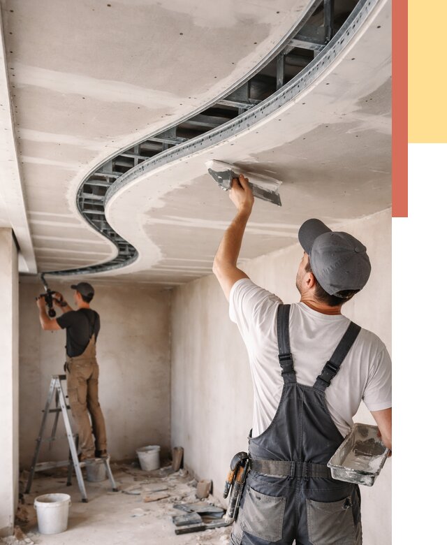 Криволинейный потолок из гипсокартона в Краснокамске от 2129 руб./м2 | ОТДЕЛОЧНИК-Кнм