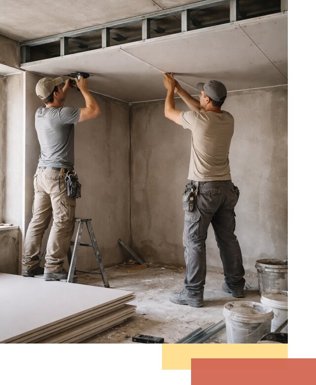 Короб из гипсокартона на потолке под ключ в Краснокамске