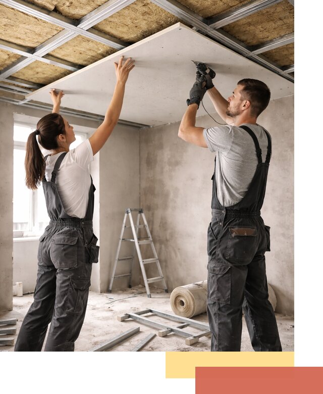 Звукоизоляция потолка из ГКЛ в Краснокамске профессионально и надежно