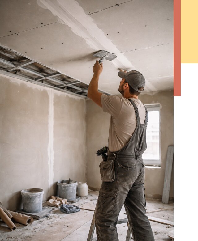 Ремонт потолка из гипсокартона в Краснокамске от 659 руб./м² — быстро и недорого | ОТДЕЛОЧНИК-Кнм