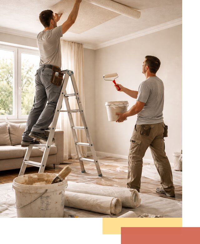 Поклейка обоев на потолок в Краснокамске — качественно и быстро