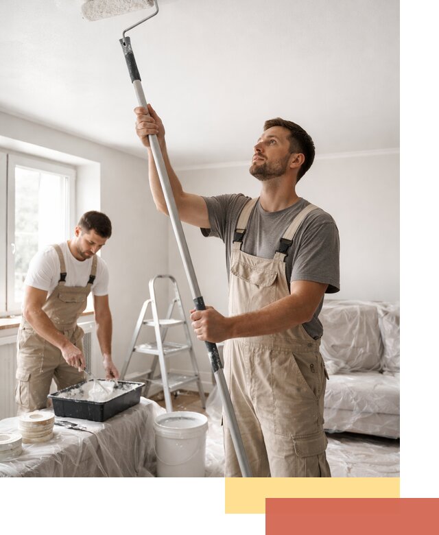 Покраска потолка водоэмульсионной краской в Краснокамске