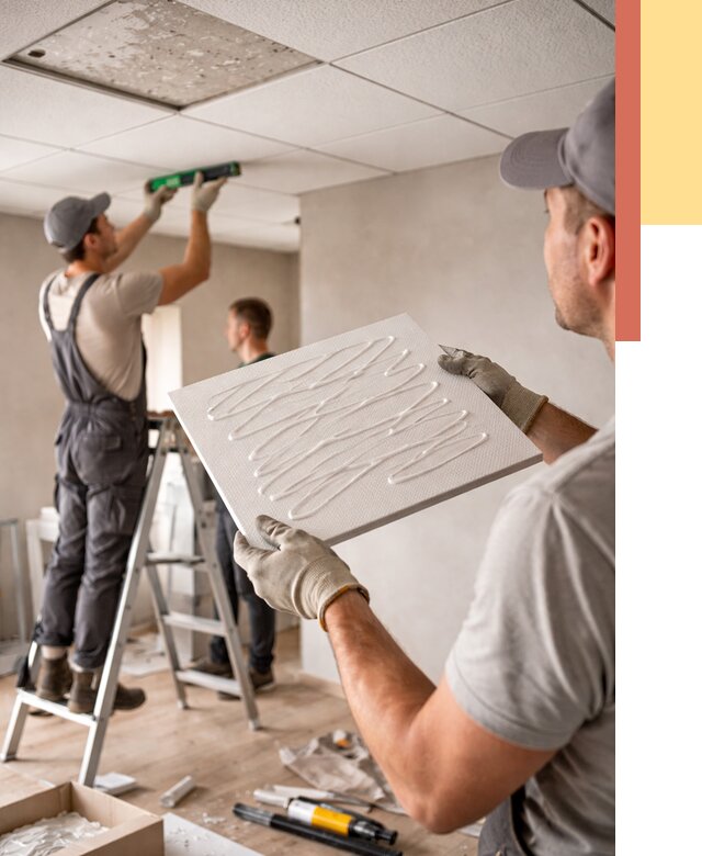 Монтаж потолочной плитки в Краснокамске от 4562 руб. — быстро и недорого | ОТДЕЛОЧНИК-Кнм