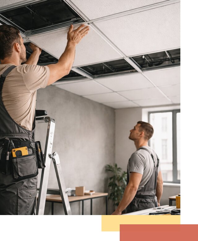 Монтаж потолочной плитки в Краснокамске качественно и в срок