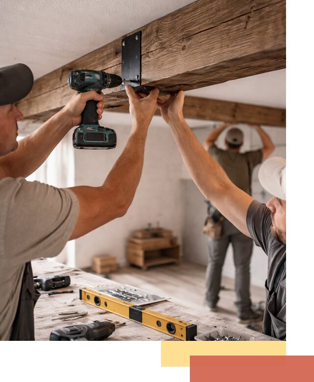 Монтаж декоративных потолочных балок в Краснокамске