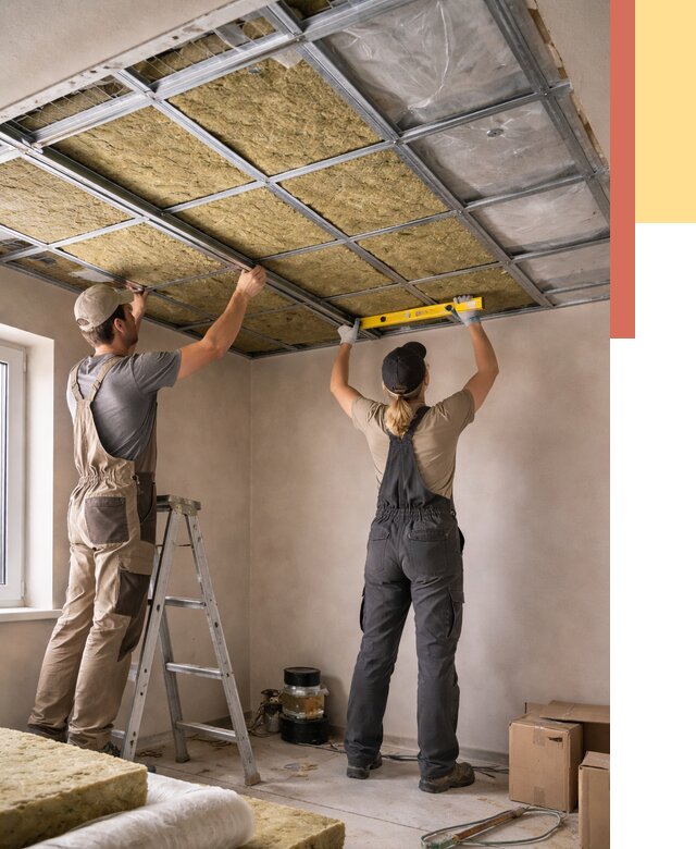 Шумоизоляция потолка в Краснокамске от 1267 руб. под ключ — услуги ОТДЕЛОЧНИК-Кнм